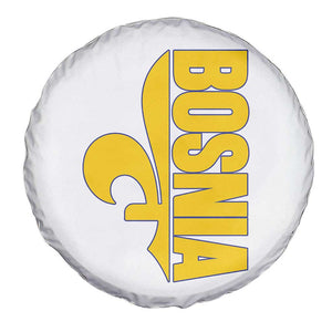 Bosnian Fleur De Lis Flag Spare Tire Cover Proud Bosnia Heritage Gift