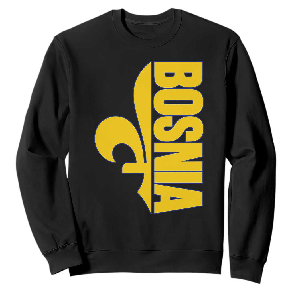 Bosnian Fleur De Lis Flag Sweatshirt Proud Bosnia Heritage Gift