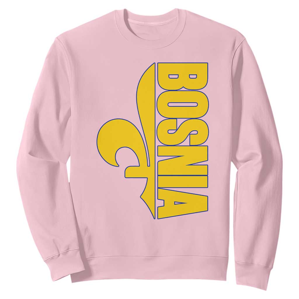 Bosnian Fleur De Lis Flag Sweatshirt Proud Bosnia Heritage Gift