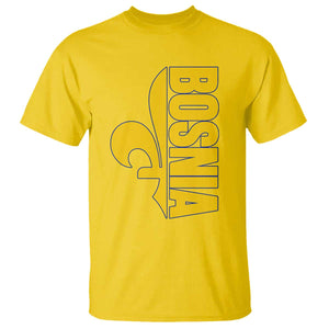 Bosnian Fleur De Lis Flag T Shirt Proud Bosnia Heritage Gift