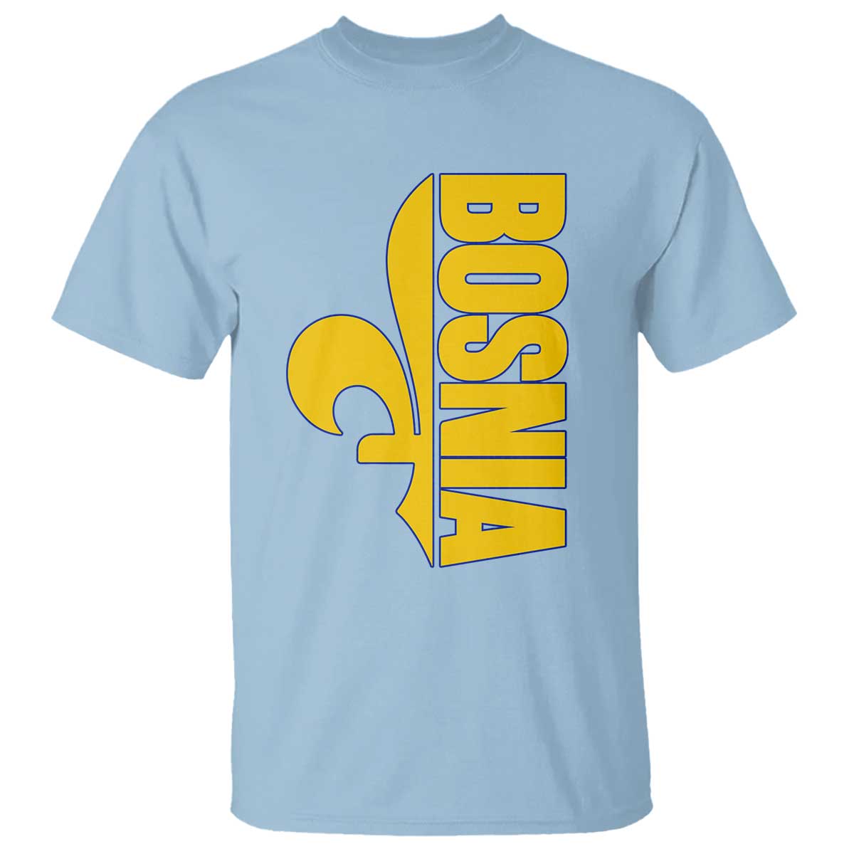 Bosnian Fleur De Lis Flag T Shirt Proud Bosnia Heritage Gift