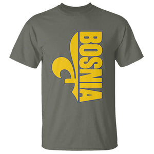Bosnian Fleur De Lis Flag T Shirt Proud Bosnia Heritage Gift