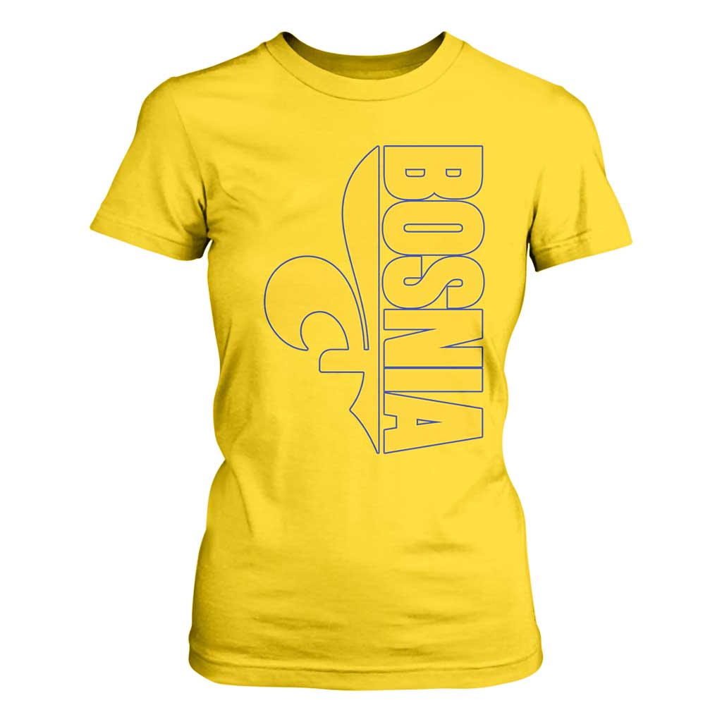 Bosnian Fleur De Lis Flag T Shirt For Women Proud Bosnia Heritage Gift