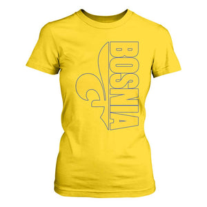Bosnian Fleur De Lis Flag T Shirt For Women Proud Bosnia Heritage Gift
