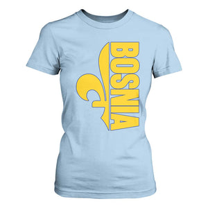 Bosnian Fleur De Lis Flag T Shirt For Women Proud Bosnia Heritage Gift