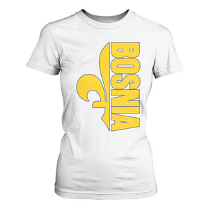 Bosnian Fleur De Lis Flag T Shirt For Women Proud Bosnia Heritage Gift