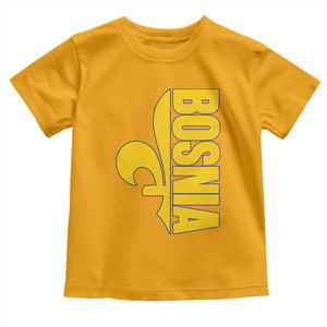 Bosnian Fleur De Lis Flag Toddler T Shirt Proud Bosnia Heritage Gift