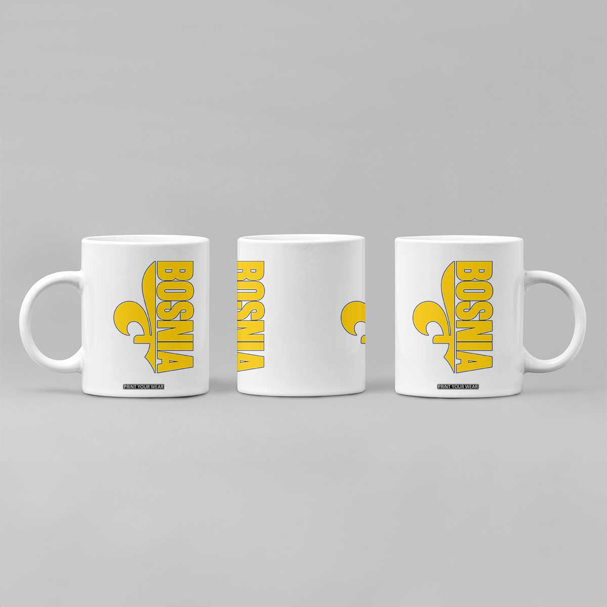Bosnian Fleur De Lis Flag Coffee Mug Proud Bosnia Heritage Gift