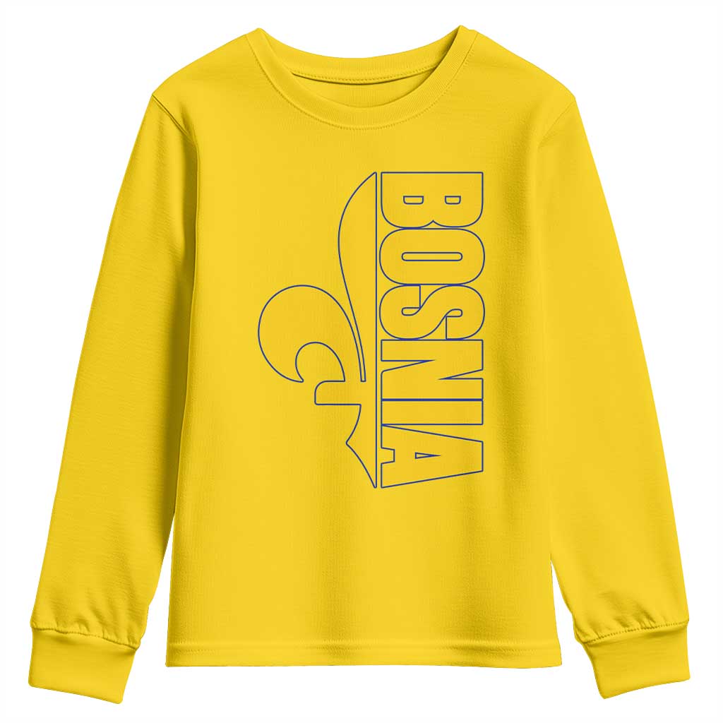 Bosnian Fleur De Lis Flag Youth Sweatshirt Proud Bosnia Heritage Gift