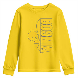 Bosnian Fleur De Lis Flag Youth Sweatshirt Proud Bosnia Heritage Gift