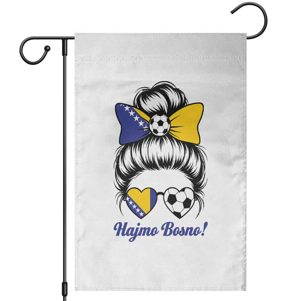 Bosnia Soccer Messy Bun Garden Flag Hajmo Bosno Game Day Gift TS12 White Print Your Wear