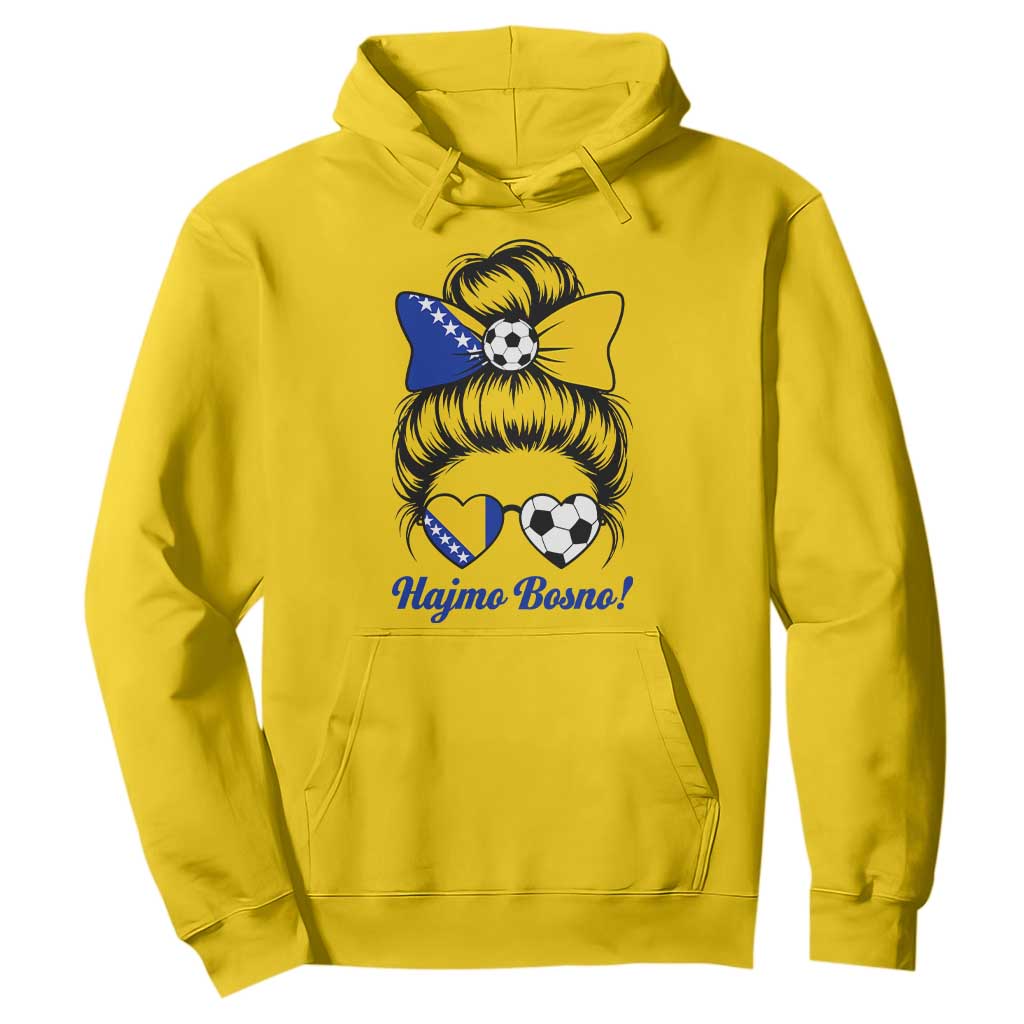 Bosnia Soccer Messy Bun Hoodie Hajmo Bosno Game Day Gift
