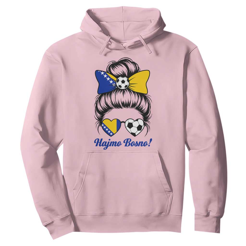 Bosnia Soccer Messy Bun Hoodie Hajmo Bosno Game Day Gift