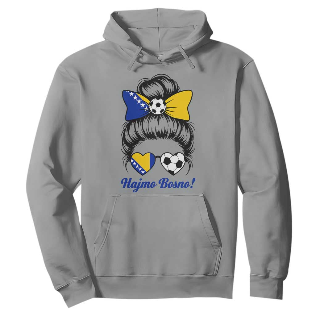 Bosnia Soccer Messy Bun Hoodie Hajmo Bosno Game Day Gift