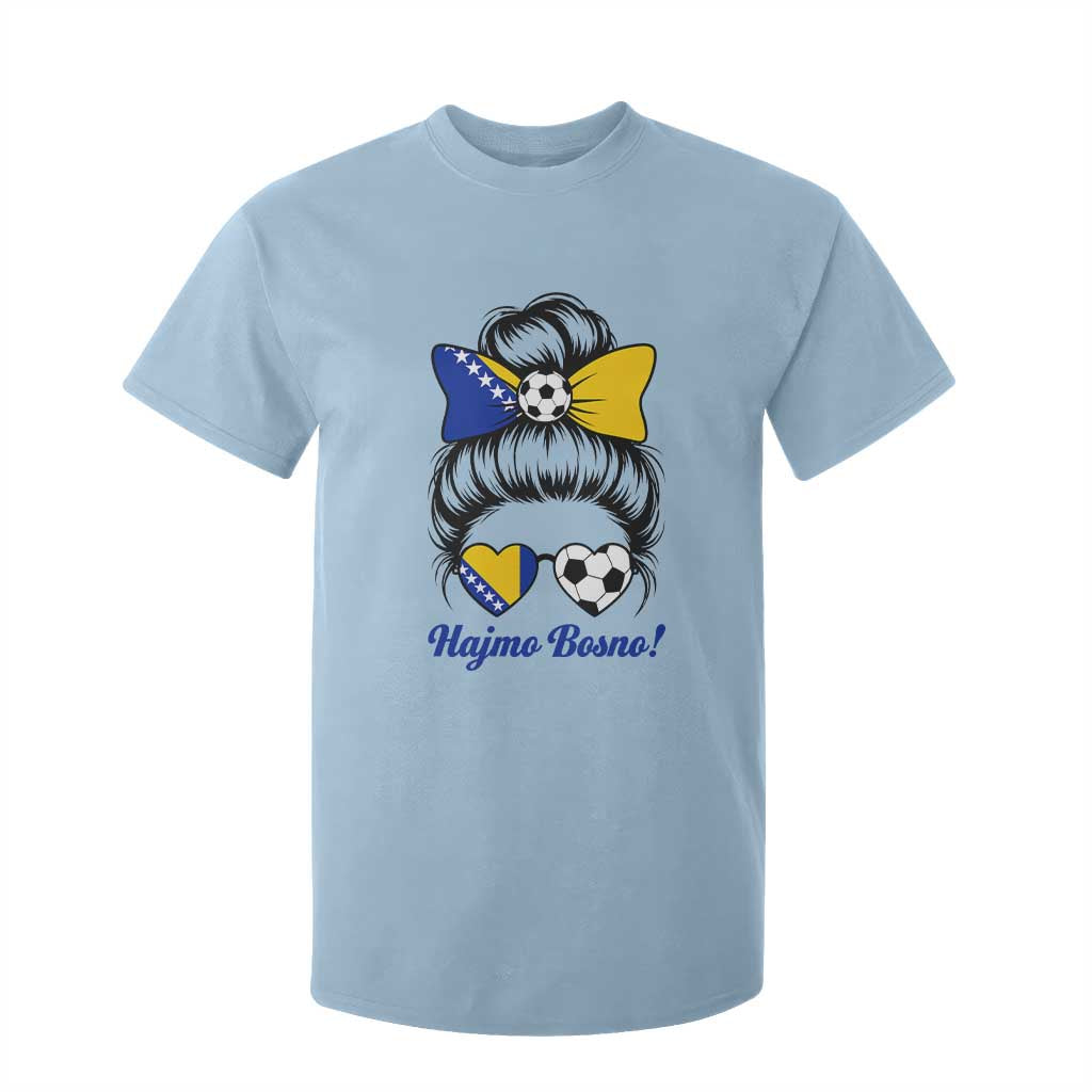 Bosnia Soccer Messy Bun T Shirt For Kid Hajmo Bosno Game Day Gift