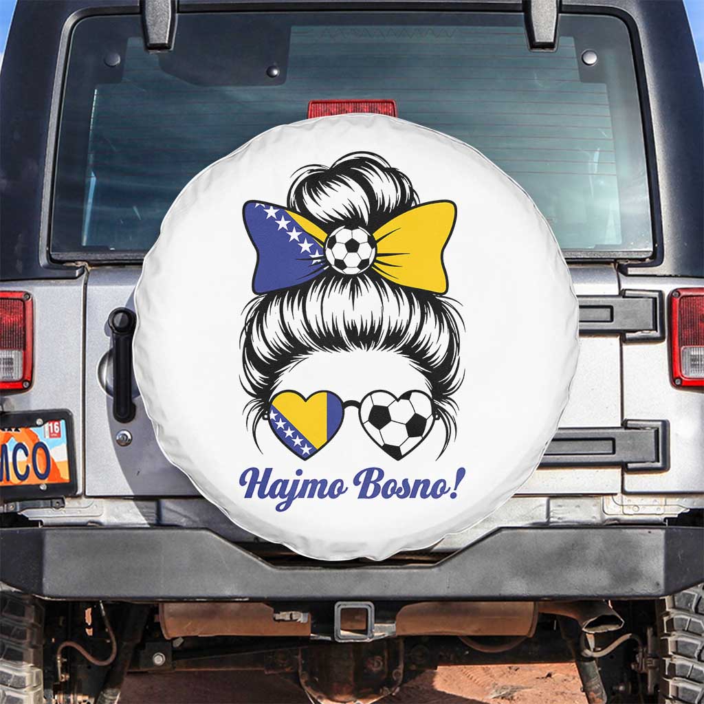 Bosnia Soccer Messy Bun Spare Tire Cover Hajmo Bosno Game Day Gift