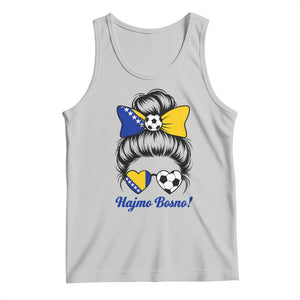 Bosnia Soccer Messy Bun Tank Top Hajmo Bosno Game Day Gift