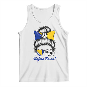 Bosnia Soccer Messy Bun Tank Top Hajmo Bosno Game Day Gift