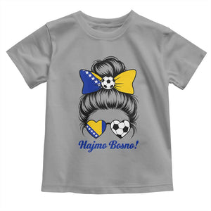 Bosnia Soccer Messy Bun Toddler T Shirt Hajmo Bosno Game Day Gift