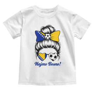 Bosnia Soccer Messy Bun Toddler T Shirt Hajmo Bosno Game Day Gift