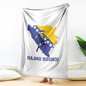 Vintage Bosnian Map Football Fan Throw Blanket Proud Balkan Heritage Gift
