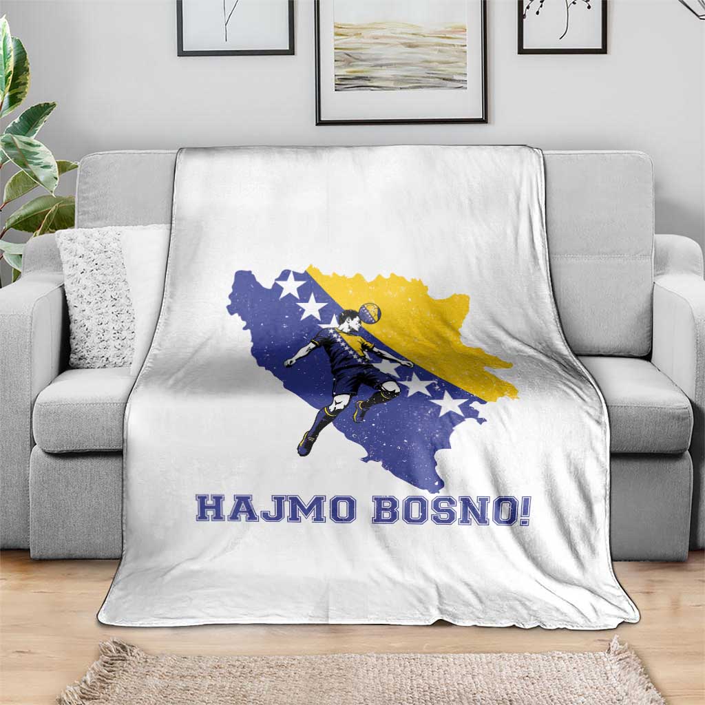 Vintage Bosnian Map Football Fan Throw Blanket Proud Balkan Heritage Gift