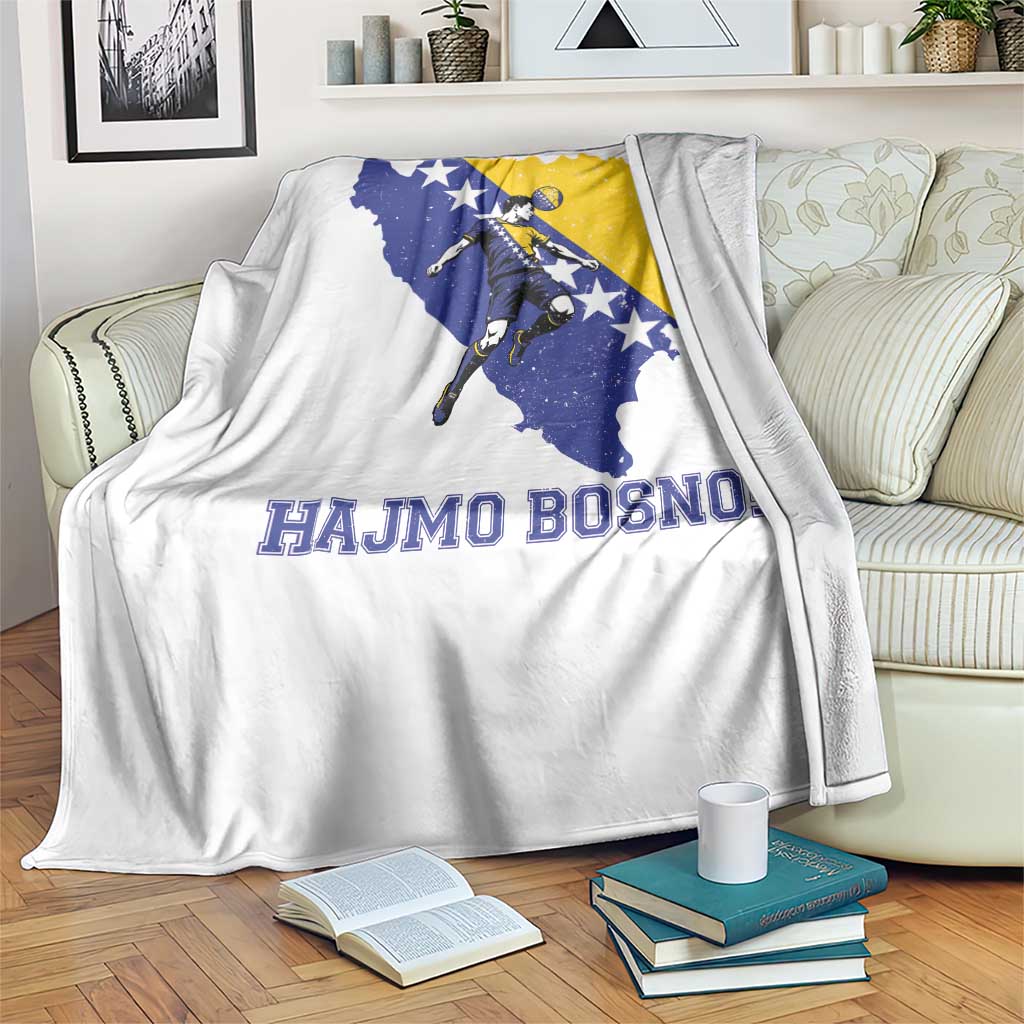 Vintage Bosnian Map Football Fan Throw Blanket Proud Balkan Heritage Gift