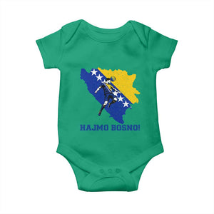 Vintage Bosnian Map Football Fan Baby Onesie Proud Balkan Heritage Gift
