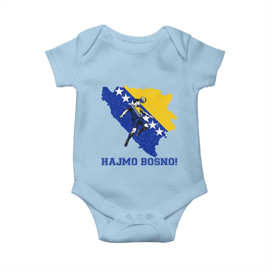 Vintage Bosnian Map Football Fan Baby Onesie Proud Balkan Heritage Gift