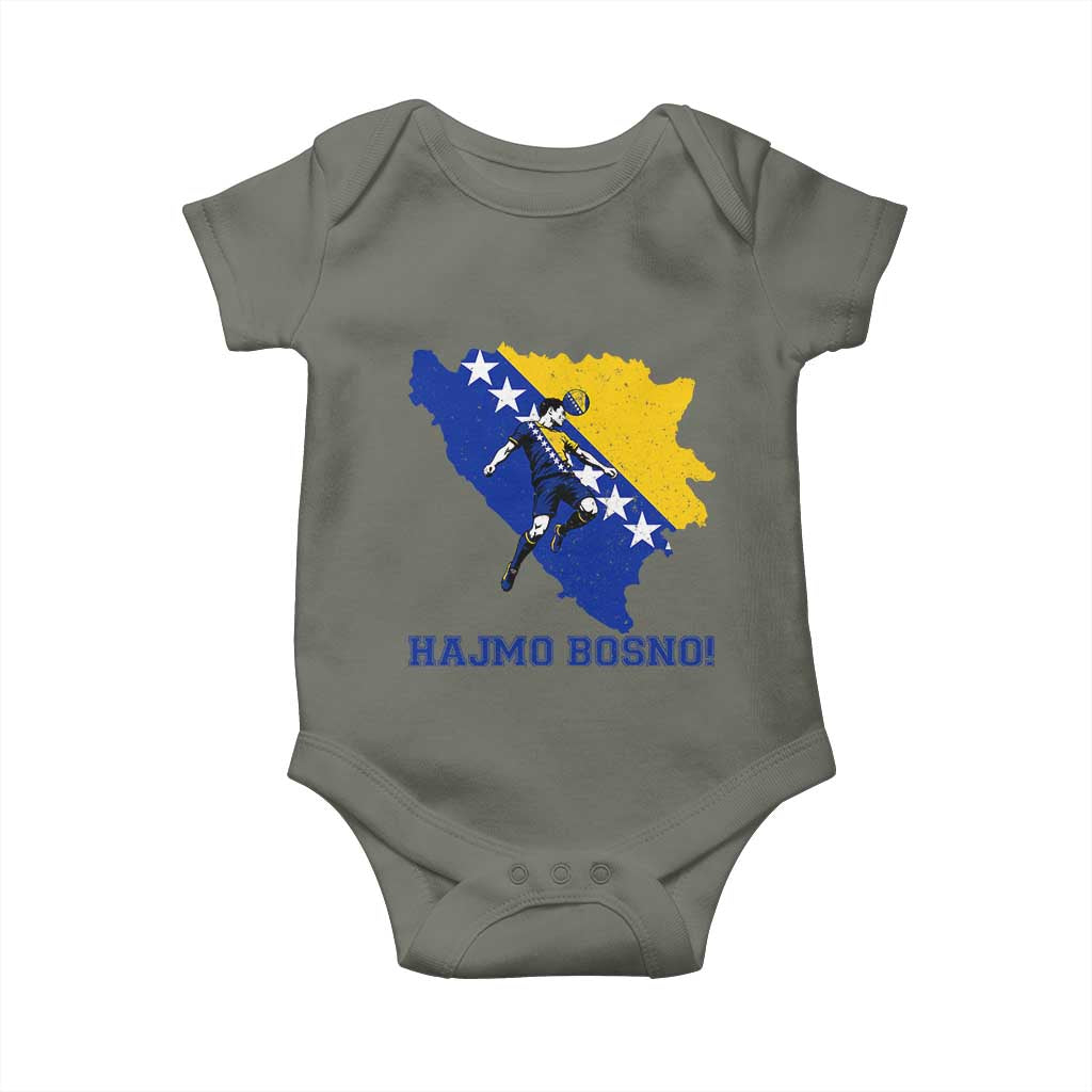 Vintage Bosnian Map Football Fan Baby Onesie Proud Balkan Heritage Gift
