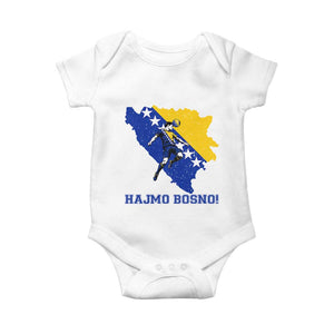 Vintage Bosnian Map Football Fan Baby Onesie Proud Balkan Heritage Gift