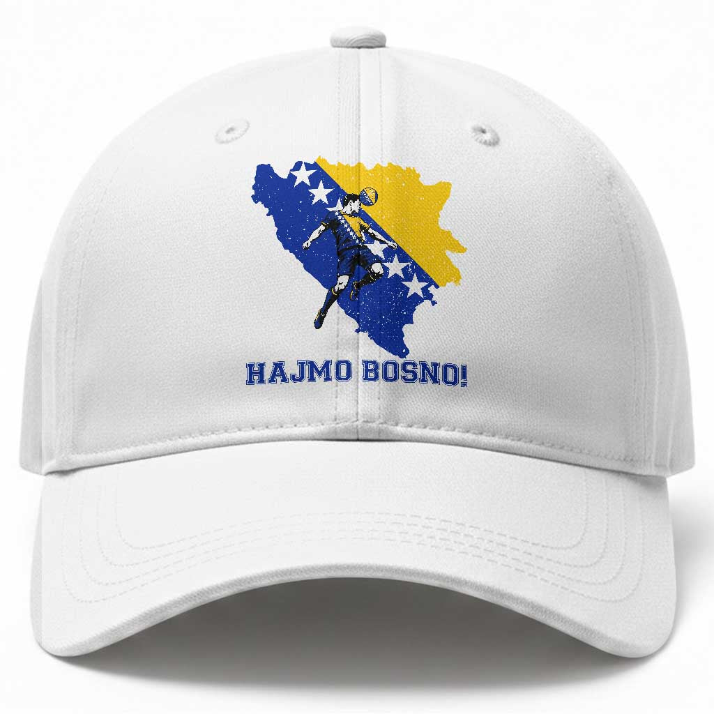 Vintage Bosnian Map Football Fan Baseball Cap Proud Balkan Heritage Gift