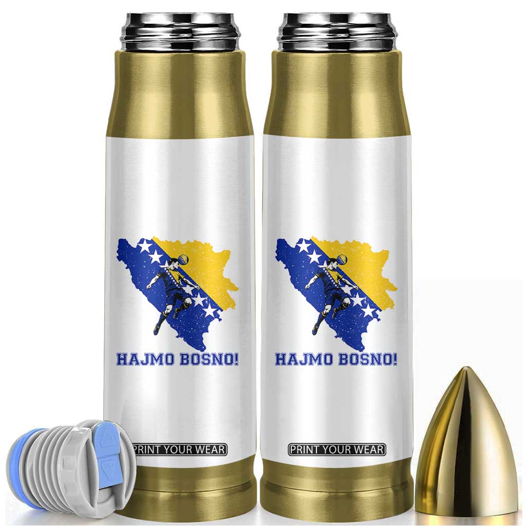 Vintage Bosnian Map Football Fan Bullet Tumbler Proud Balkan Heritage Gift