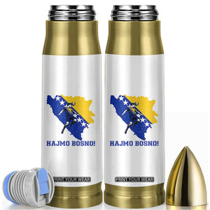 Vintage Bosnian Map Football Fan Bullet Tumbler Proud Balkan Heritage Gift