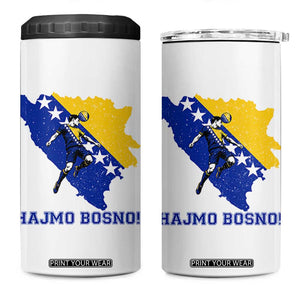 Vintage Bosnian Map Football Fan 4 in 1 Can Cooler Tumbler Proud Balkan Heritage Gift