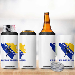 Vintage Bosnian Map Football Fan 4 in 1 Can Cooler Tumbler Proud Balkan Heritage Gift