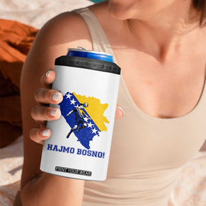 Vintage Bosnian Map Football Fan 4 in 1 Can Cooler Tumbler Proud Balkan Heritage Gift