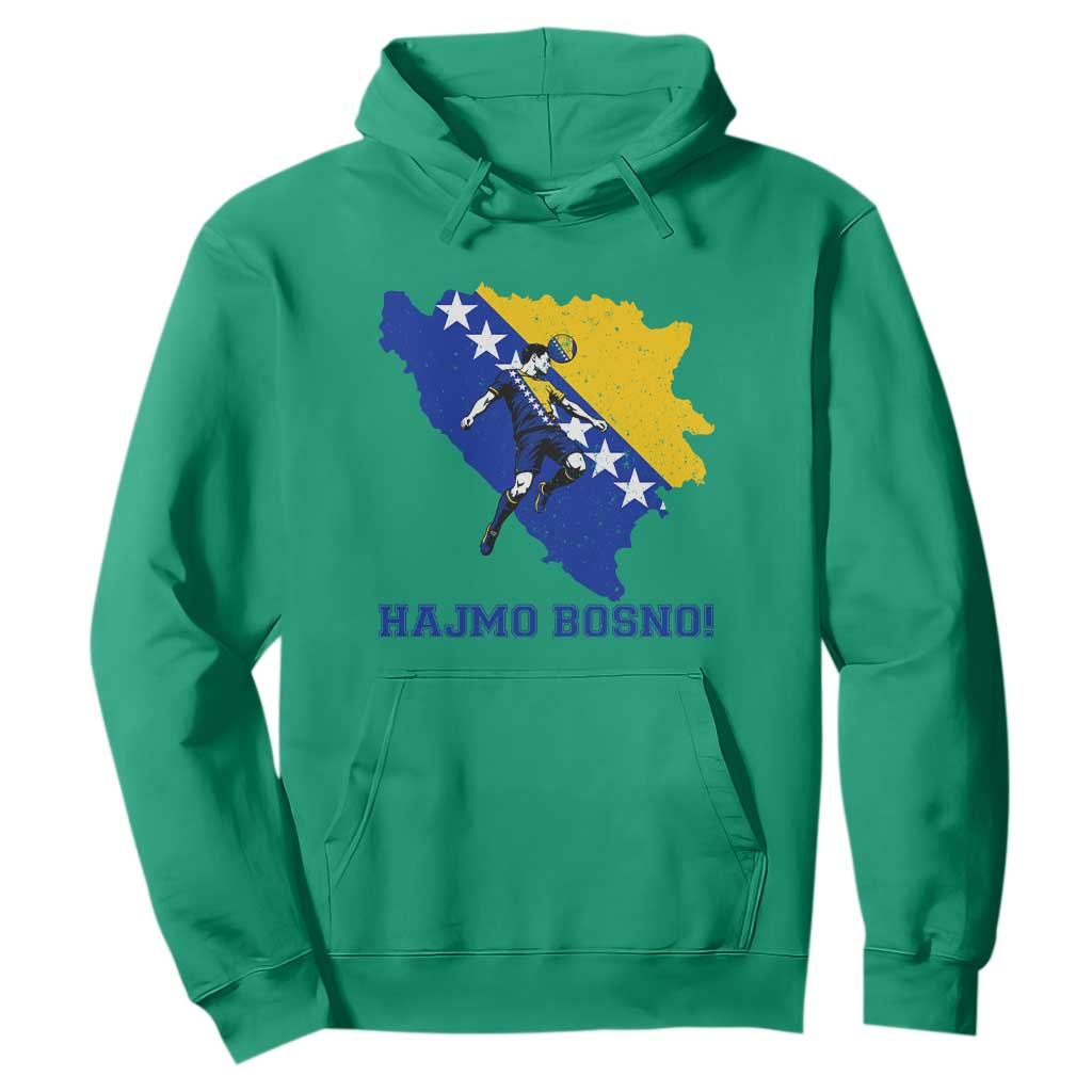 Vintage Bosnian Map Football Fan Hoodie Proud Balkan Heritage Gift