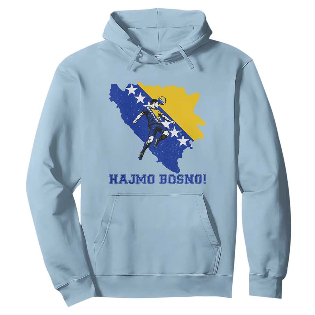 Vintage Bosnian Map Football Fan Hoodie Proud Balkan Heritage Gift