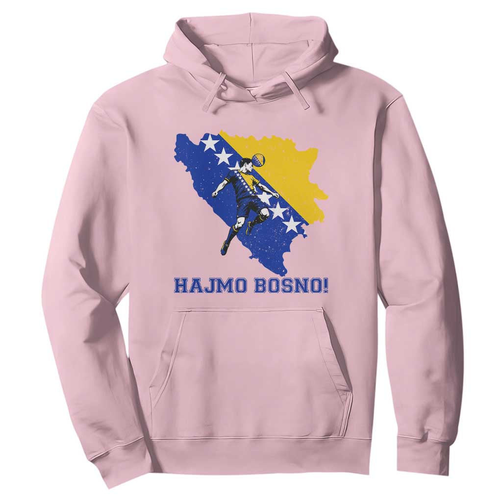 Vintage Bosnian Map Football Fan Hoodie Proud Balkan Heritage Gift