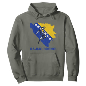 Vintage Bosnian Map Football Fan Hoodie Proud Balkan Heritage Gift