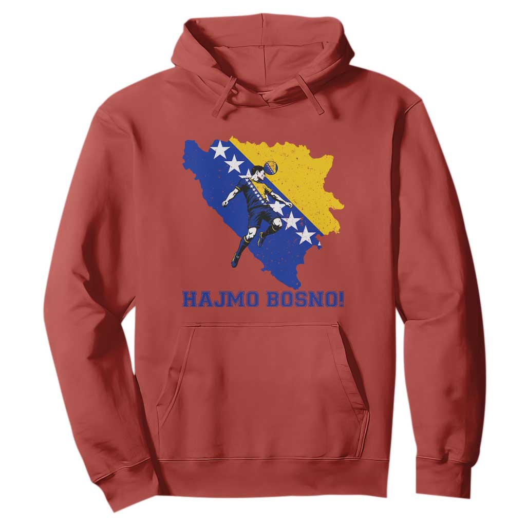 Vintage Bosnian Map Football Fan Hoodie Proud Balkan Heritage Gift