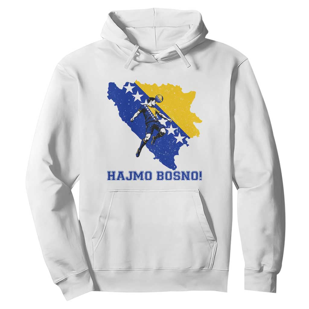 Vintage Bosnian Map Football Fan Hoodie Proud Balkan Heritage Gift
