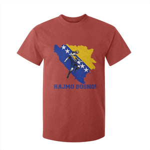 Vintage Bosnian Map Football Fan T Shirt For Kid Proud Balkan Heritage Gift