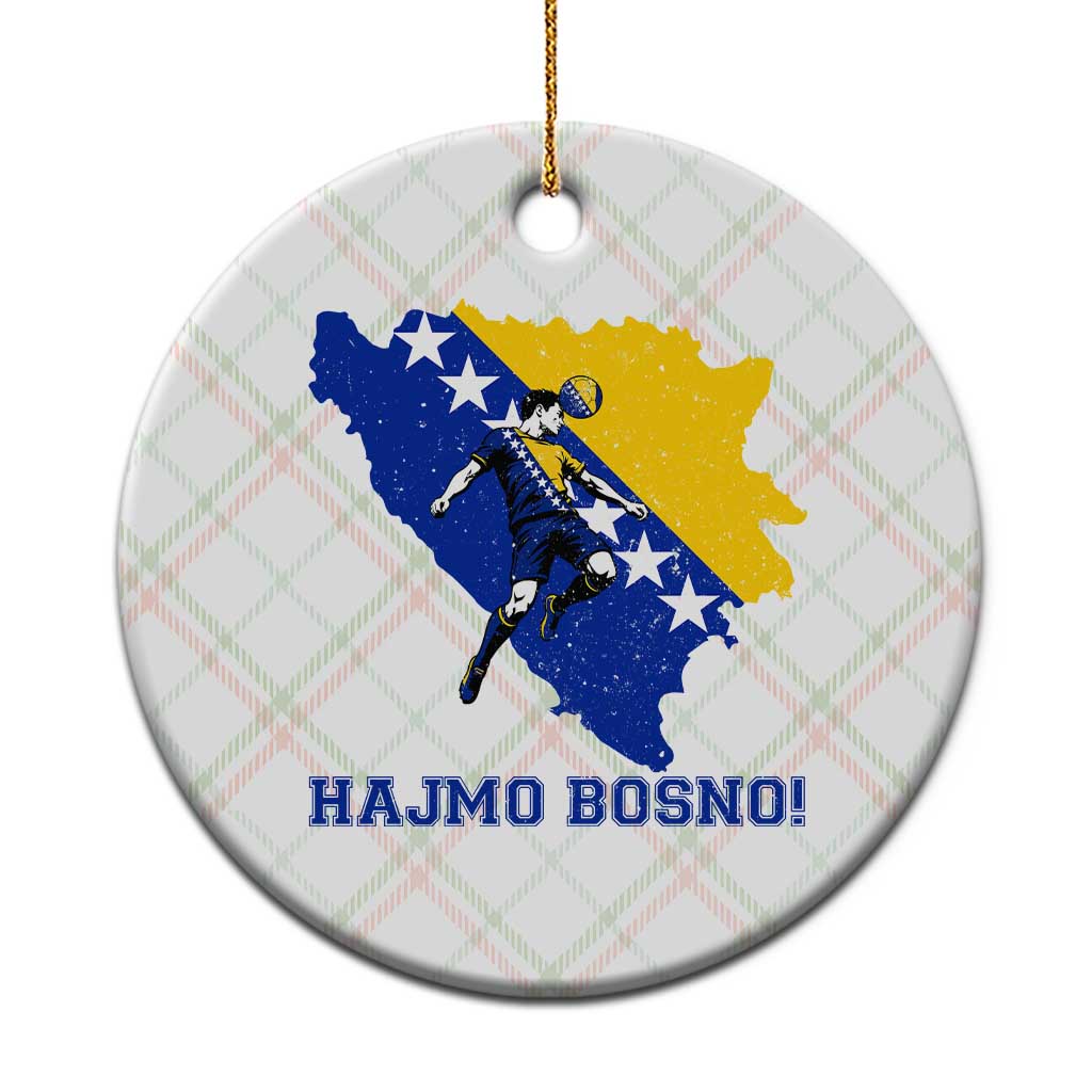 Vintage Bosnian Map Football Fan Ceramic Ornament Proud Balkan Heritage Gift
