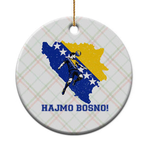Vintage Bosnian Map Football Fan Ceramic Ornament Proud Balkan Heritage Gift