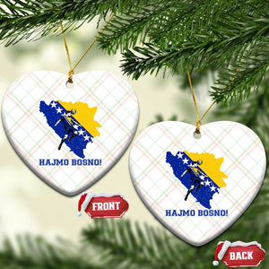 Vintage Bosnian Map Football Fan Ceramic Ornament Proud Balkan Heritage Gift