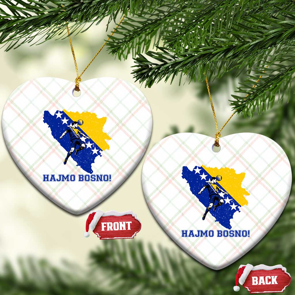 Vintage Bosnian Map Football Fan Ceramic Ornament Proud Balkan Heritage Gift