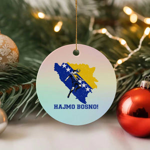 Vintage Bosnian Map Football Fan Ceramic Ornament Proud Balkan Heritage Gift