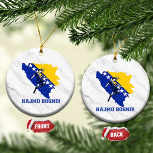 Vintage Bosnian Map Football Fan Ceramic Ornament Proud Balkan Heritage Gift